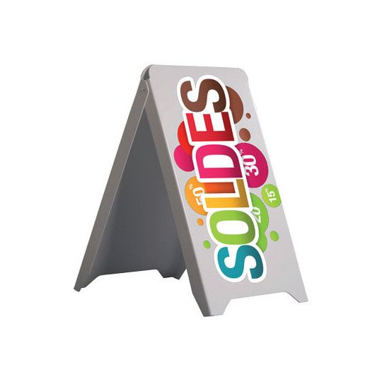 Stop trottoirs - Sigma - coins ronds - personnalisable 2 faces - PVC blanc 4mm - pliable_0