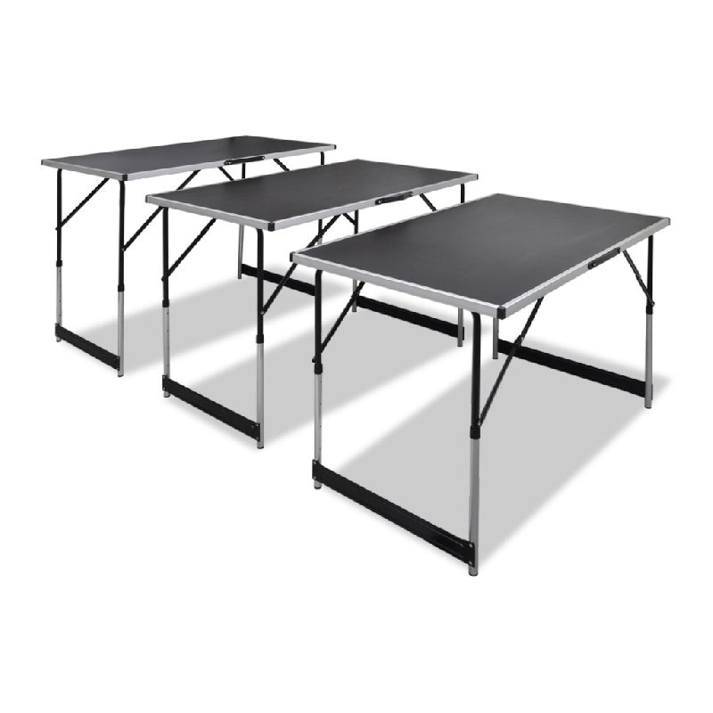 Tables pliantes à tapissier réglable en hauteur (3 pièces)