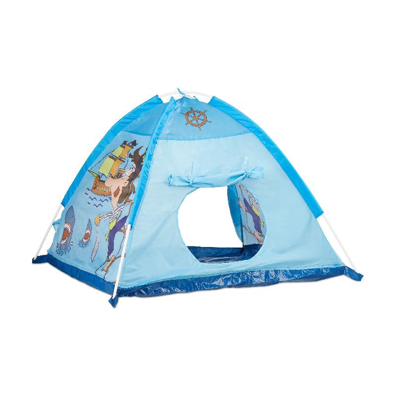 Tente pirate pour enfants - Jeux et jouets - Motif bleu avec pirate et bateau - Dimensions 90x118x115 cm - Réf. 13_0002870_0