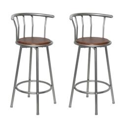VidaXL Tabourets De Bar Lot De 2 Marron Acier - 60560_0