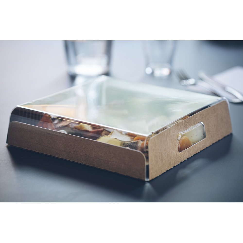 240 plateaux Vision+® - 12x12x5 cm - Carton 375 g/m² avec couvercle RPET transparent_0
