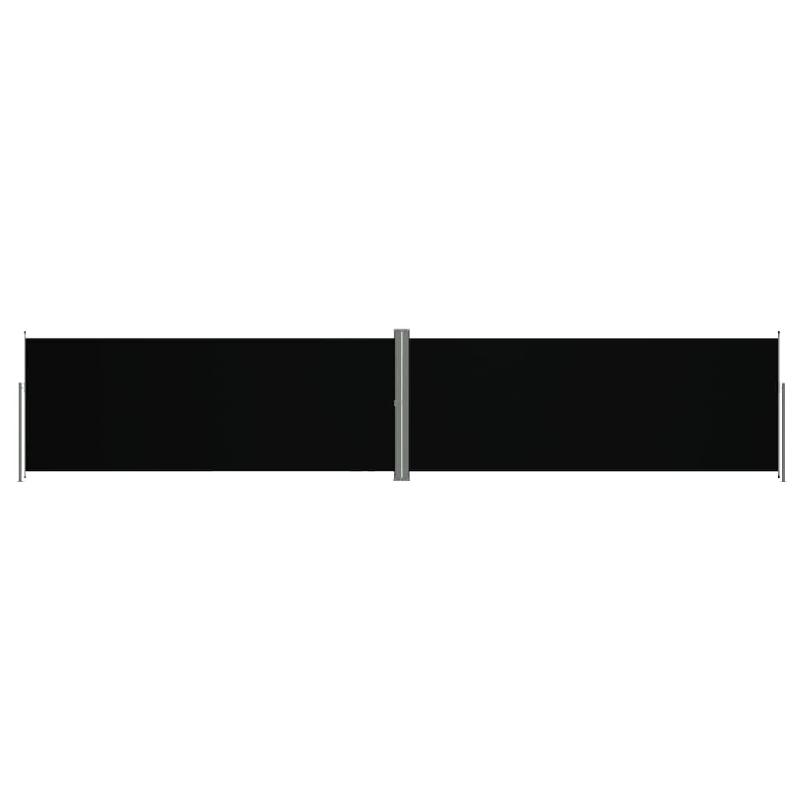 Auvent paravent store brise-vue latéral rétractable - Protection visuelle et solaire - 200 x 1000 cm noir - Écran en polyester résistant avec rétractation automatique_0