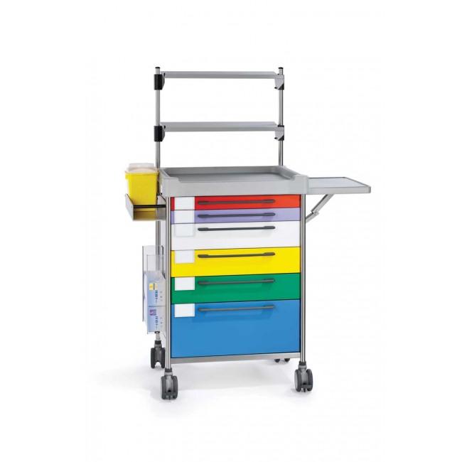 Chariot de soin multifonctions INSAUSTI 61-3150 - Tiroirs 2/50 3/100 1/200 - Structure inox et roues antistatiques_0