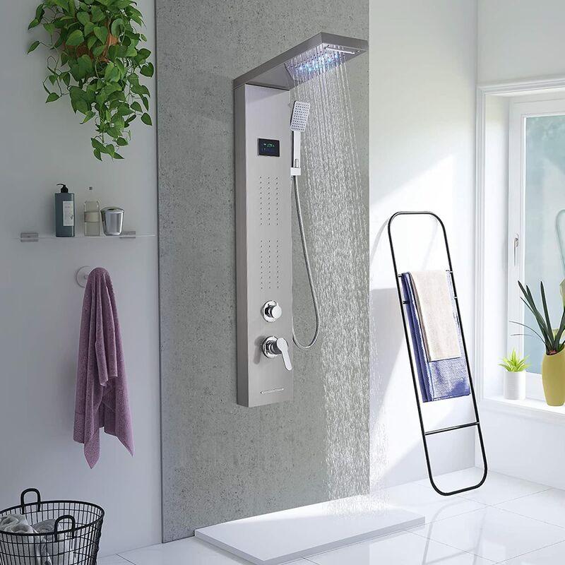 COLONNE DE DOUCHE PANNEAU DE DOUCHE GRAND HYDROMASSANTE LED BUSE DE
