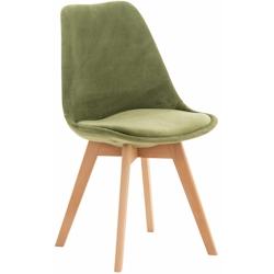 Décoshop26 - Chaise de salle à manger x1 design scandinave en velours vert clair et pieds en bois clair 10_0002287 - 3000250939379_0