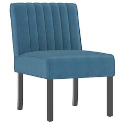Décoshop26 - Chaise sans accoudoirs en velours bleu coutures verticales DEC026272 - bleu 3000255727070_0