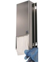 Distributeur de masques - inox - Promosac - dimensions 80 x 240 x 45 mm - fixation murale - mat049_0