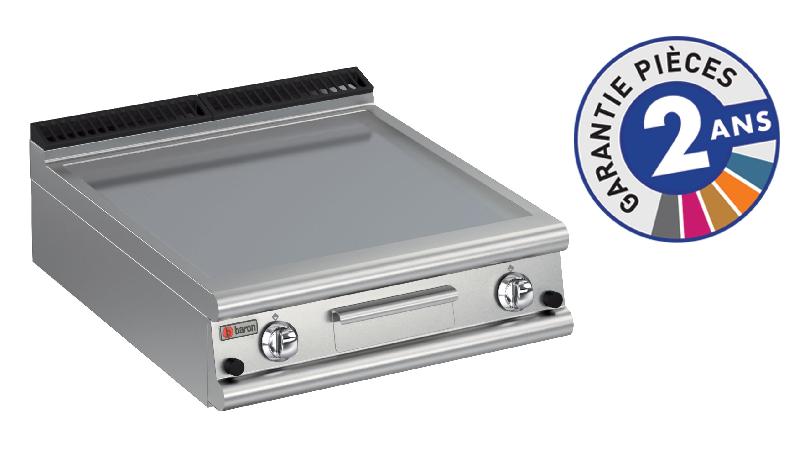 Grillade à gaz Baron - plaque lisse 37,3 dm² - gamme 700 - modèle 70FTG805 - revêtement acier ou chrome dur_0