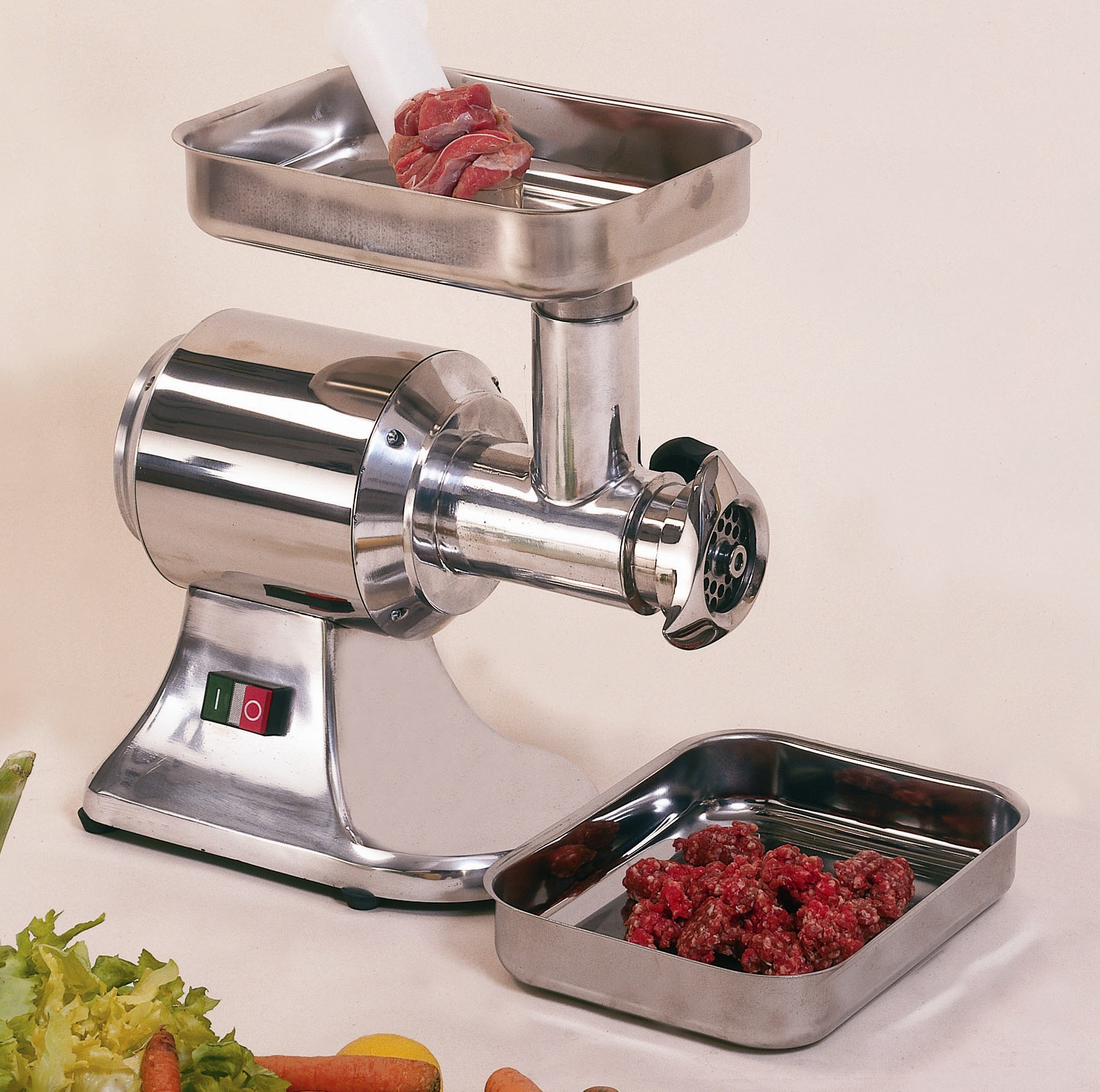 Hachoir à viande professionnel 10028 n.12 - 1200W inox - 60-120 kg/h_0