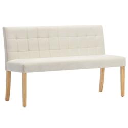 Helloshop26 - Banc banquette 140 cm crème velours 02_0010741 - 3000590747764_0
