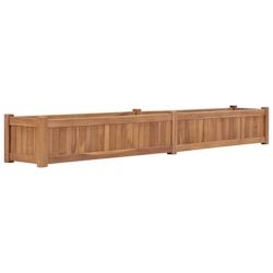 Helloshop26 - Jardinière bac lit surélevé plantes fleurs terrasse jardin 200 x 30 x 25 cm bois de teck solide marron 02_0039222 - 3000218445539_0