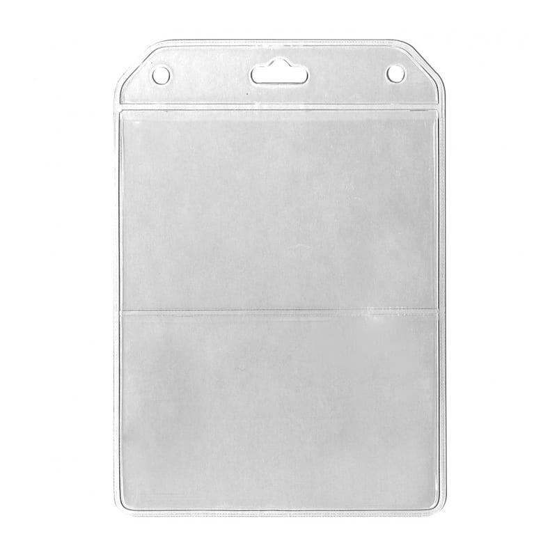 Porte-badges PVC transparent - 2 cartes 86x54 mm et 1 carte 95x105 mm - Format vertical_0