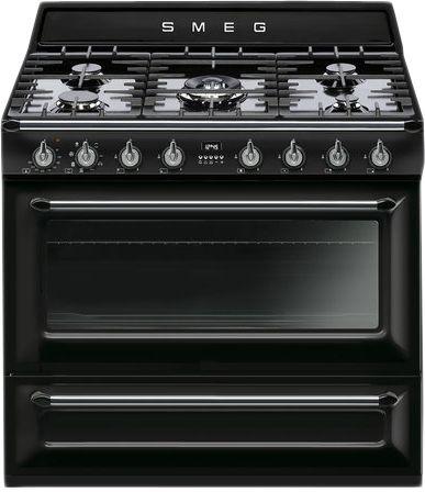SMEG - CUISINIÈRE GAZ CENTRE DE CUISSON 90CM VICTORIA TR90BL (TR 90 BL) NOIR_0