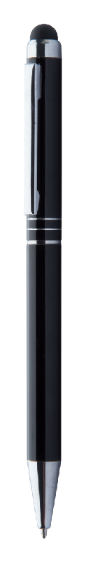Stylo à bille avec stylet - Aluminium - Encre bleue - Couleur noire - 8.5g_0