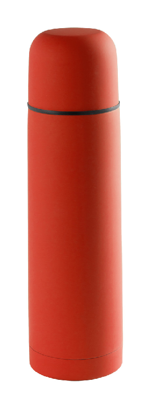 Thermos en acier inoxydable - finition caoutchoutée - 500 ml - couleur rouge_0