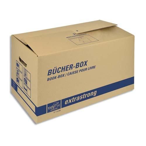 Tidypac boîte transport spéciale livre, capacité 30kg - dimensions : l57,5 x h29,5 x p33,5 cm brun_0