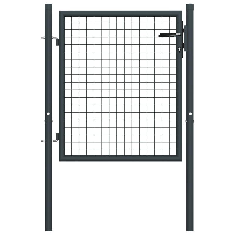 Vidaxl portail en maille de jardin acier galvanisé 100 x 125 cm gris 145771_0