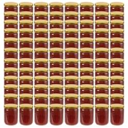VidaXL Pots à Confiture Avec Couvercle Doré 96 Pcs Verre 230 Ml - doré 8719883557441_0
