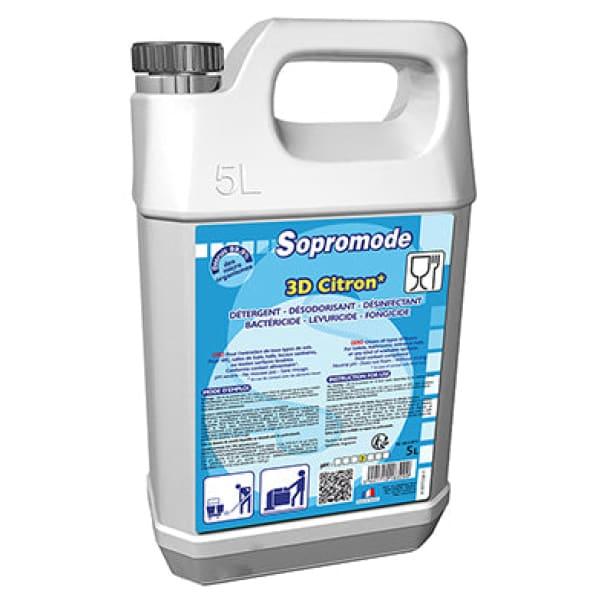 Détergent, Désinfectant et Désodorisant 3D Citron - Bidon 5L - Sans Rinçage - pH 7_0