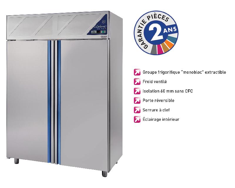 Armoire réfrigérée négative 1400L - groupe logé tropicalisé - Dalmec DA1412N - 1 porte pleine + 2 portillons_0
