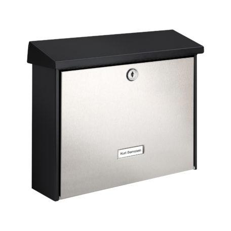 Boîte aux lettres individuelle en acier inoxydable London 6867 B+S - noir mat - format DIN C4_0