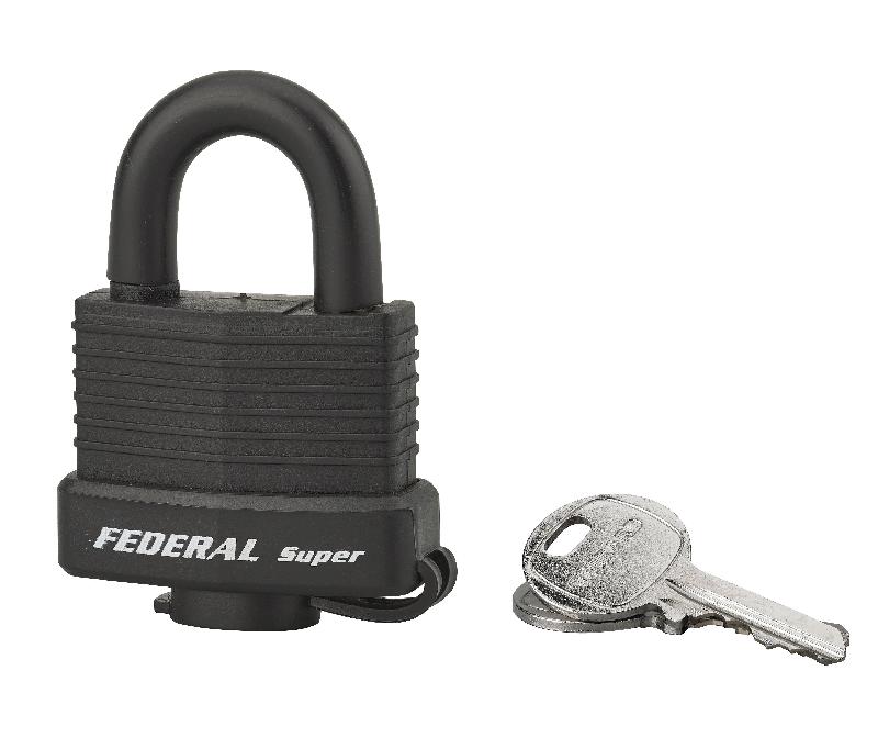 Cadenas à clé Sea Line 40 mm noir - corps laiton gainé PVC - anse inox gainé PVC - mécanisme à goupilles - marque Thirard_0