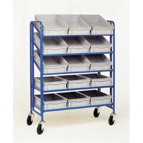 Chariot porte bac - Manuest - 15 bacs inclus - Supports inclinables et réglables - 1240 x 610 mm_0