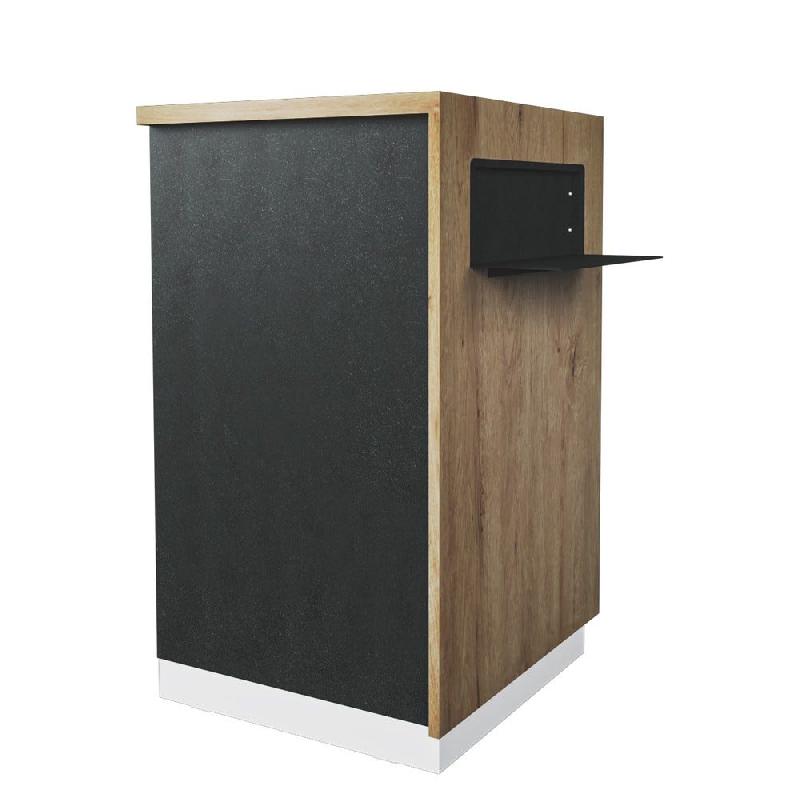 Comptoir Minimaliste finition chêne clair et noir L61xP58xH100cm_0