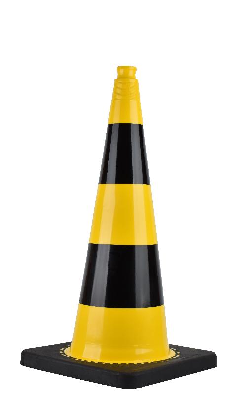 Cône de signalisation ATEX SKIPPER - 75cm - Jaune et noir - Réf : INTCONATEX_0