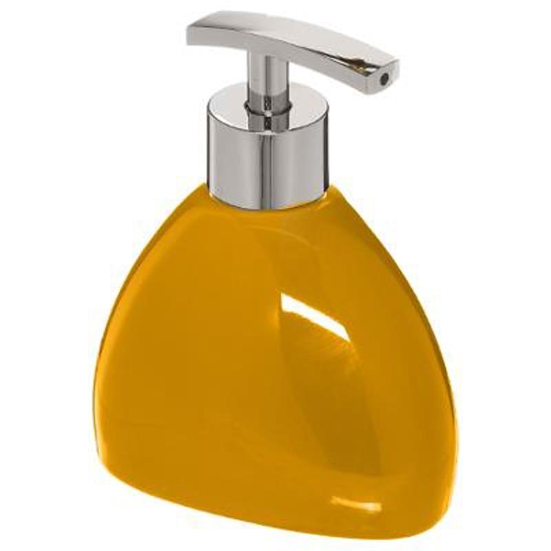 DISTRIBUTEUR DE SAVON GALET 14CM JAUNE - PARIS PRIX_0