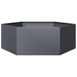 Helloshop26 - Jardinière bac lit surélevé plantes fleurs terrasse jardin hexagone 138 x 120 x 45 cm acier anthracite 02_0038636 - 3000214052915_0