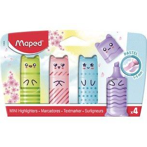 LOT DE 5 - SURLIGNEUR MINI PASTEL, BLISTER DE 4