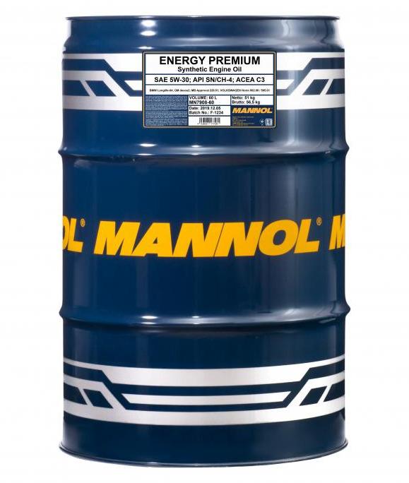 MANNOL - Huile moteur synthétique Energy Premium 5W30 - 60L - ACEA C3 - MN7908-60_0