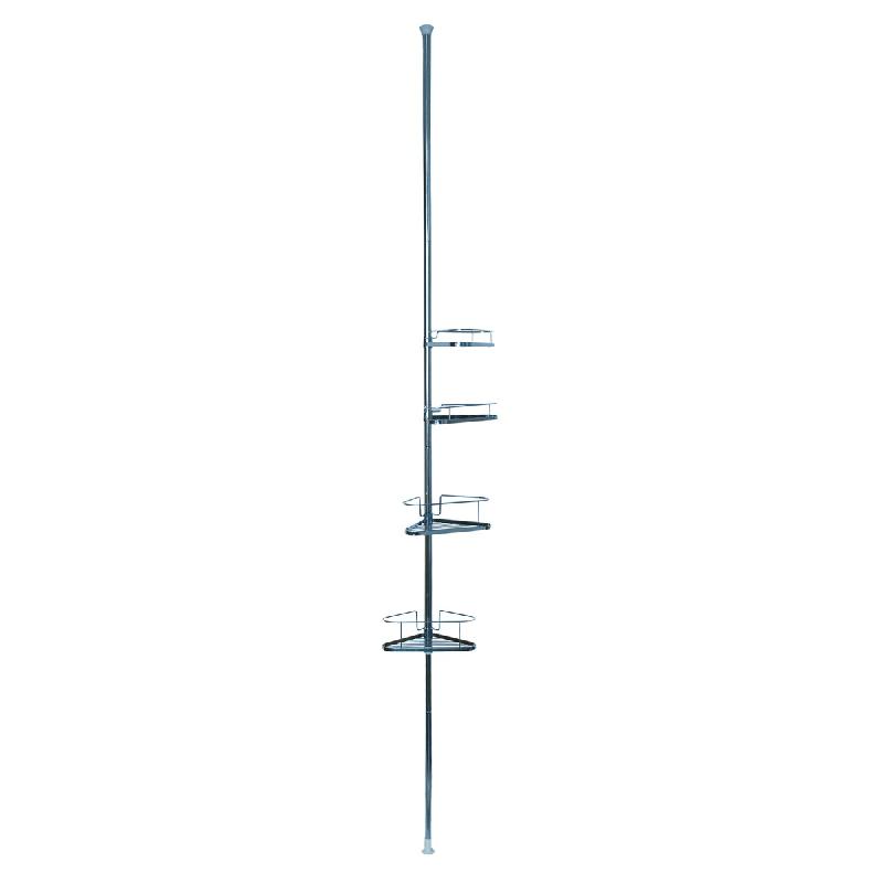 MSV Étagère de douche télescopique msv en métal avec 4 tablettes couleur argentée 25,5 x 32,5 x 250 cm - argenté métal MS061_0