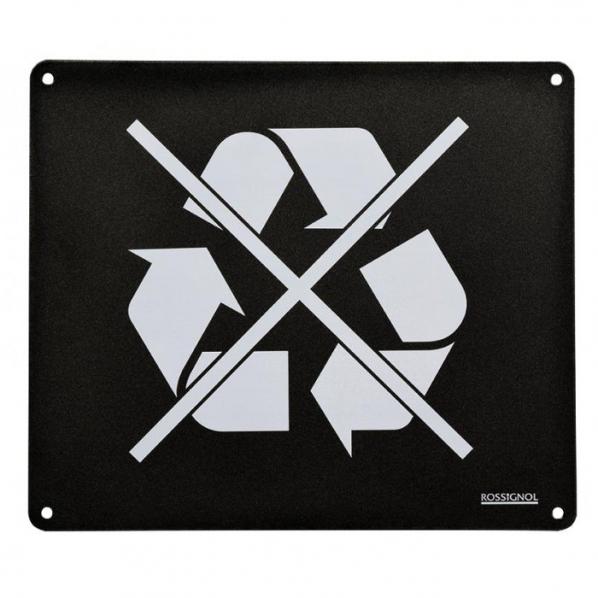 Plaque signalétique tri sélectif murale NON RECYCLABLE - Manganèse - 7 versions disponibles - Marque Rolléco_0