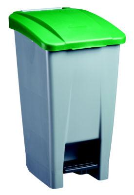 Poubelle mobile à pédale plastique recyclé - 60l - mobily green - gris/vert_0