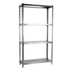 PROREGAL Étagère pour charges lourdes MID METAL SHARK | HxLxP 150x100x40cm | Charge du compartiment 180kg | Galvanisé - argenté métal PR_RS138-91_0