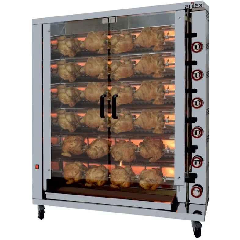 Rôtissoire à Gaz 6 Broches 24-36 poulets ARILEX 6ASG_0