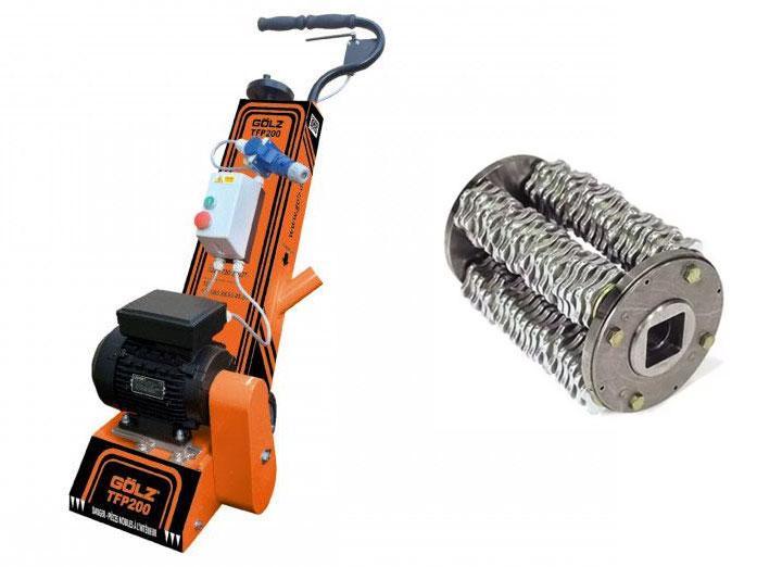 Raboteuse industrielle électrique GFP200 + 1 tambour complet avec molettes en carbure de tungstène - GOLZ - 02853001010+02853001100_0