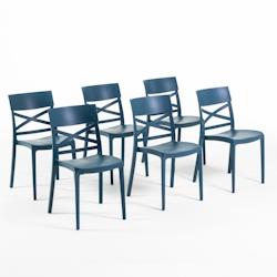 RATTATAN Set 6 Chaises en polypropylène avec fibre de verre empilables pour extérieur et jardin, bar et restaurant, cuisine design moderne - MARTINA_0