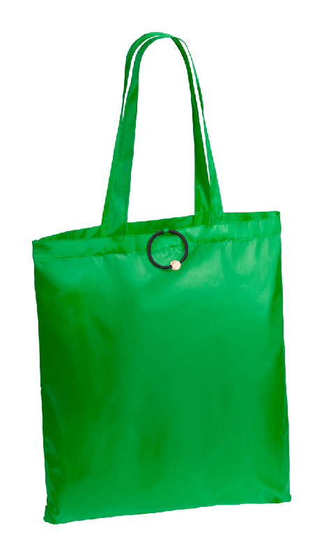 Sac shopping pliable - Polyester 190D - Avec bracelet en caoutchouc - Couleur verte_0