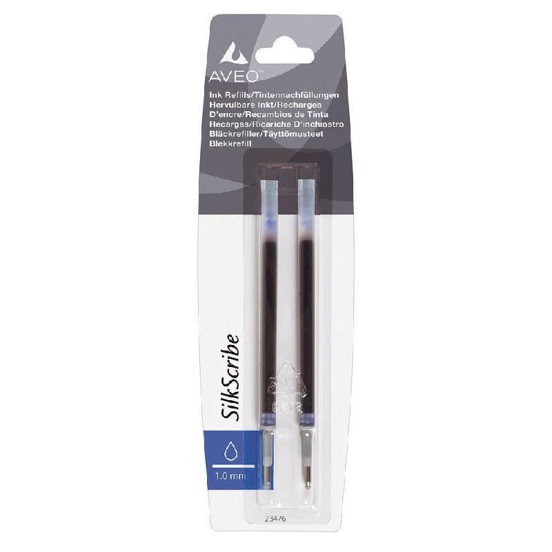 STAPLES RECHARGE POUR STYLO AVEO PRO ET STYLE - STAPLES - COLORIS : BLEU - BLISTER DE 2
