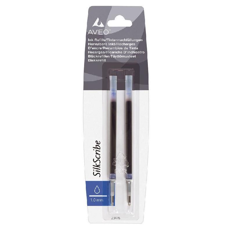 STAPLES RECHARGE POUR STYLO AVEO PRO ET STYLE - STAPLES - COLORIS : BLEU - BLISTER DE 2