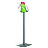 4049 - Porte-brochure sur pied Afix Diffusion - Hauteur 120 cm - Aluminium anodisé et acrylique transparent_0