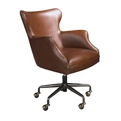 AC ANGEL CERDA Angel Cerdá Fauteuil de bureau pivotant cuir marron foncé 4166C 64 x 74 x 92 - marron fourrure 8435631035046_0