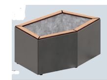 Bac à palmier modulable - Le Caire - pentagone, acier peint, 665x1065x465 mm_0
