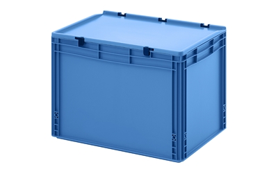 Bac Europe superposable bleu avec couvercle à charnières - Normes CE_0