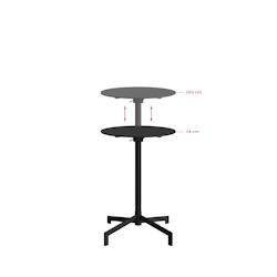 BEST Table de terrasse - Mange-debout - 2 hauteurs réglables - Pliable - 60x60 cm - Noir - Versa - Veba - noir acier 20500_0