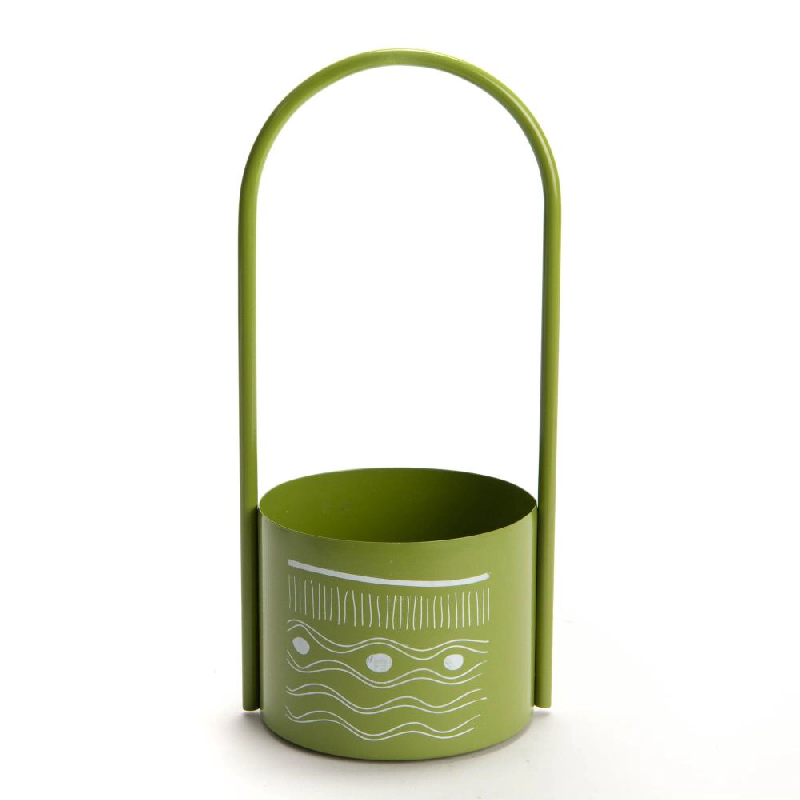 Cache pot Mer vert -  Rond Métal Amadeus 30.5x13 cm - vert métal 3520071856513_0