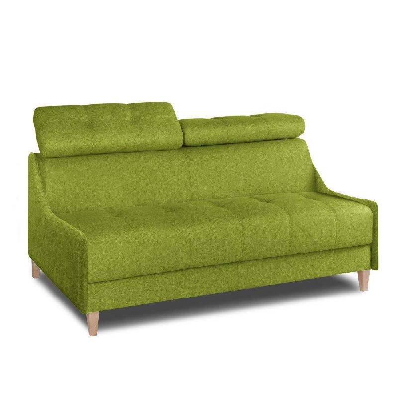 Canapé hôtellerie convertible Divano - Matelas système express - Sommier à lattes Renatonisi - Tweed vert lime_0